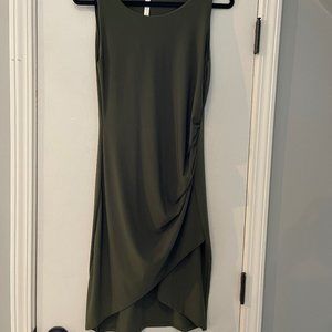 Lyss Loo Olive Bodycon Hourglass Ruched Dress sz L